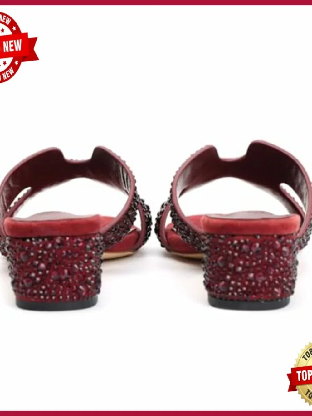 Rhinestone Heeled Sandals with Suede Upper and Block Heel for Weddings